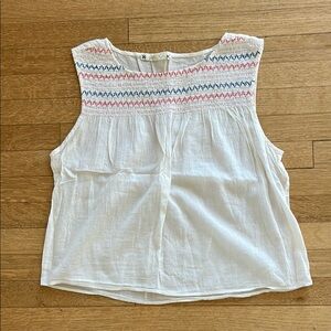 SOFT JOIE white cotton blouse with embroidery size small